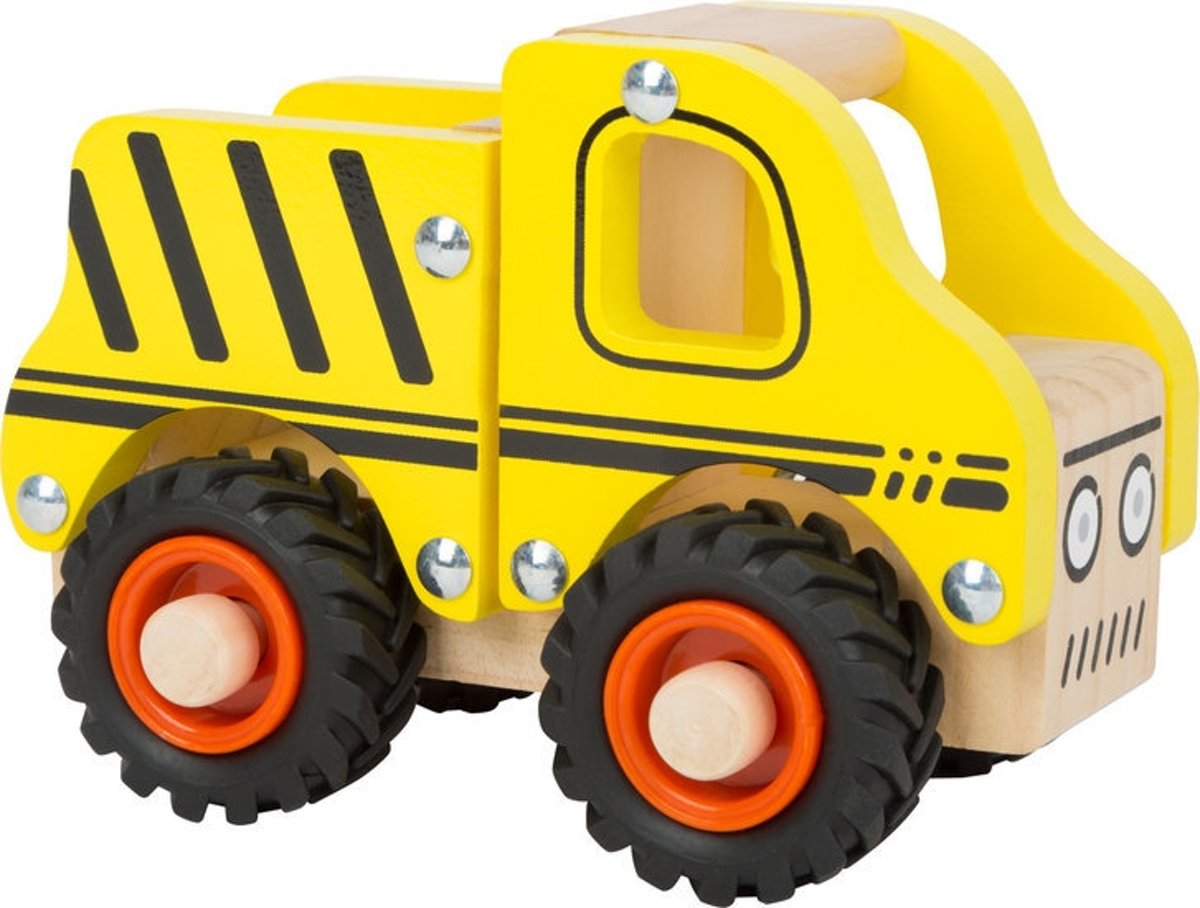 Houten speelgoed auto - Bouwplaats auto - FSC - Auto speelgoed - houten speelgoed vanaf 1,5 jaar