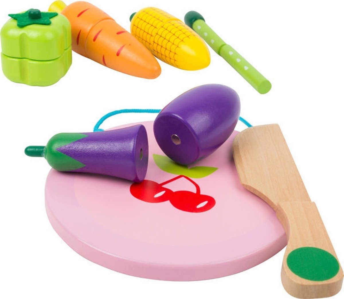 Houten speelgoed eten en drinken - Snijdbare magnetisch fruit en groente - Houten speelgoed vanaf 3 jaar