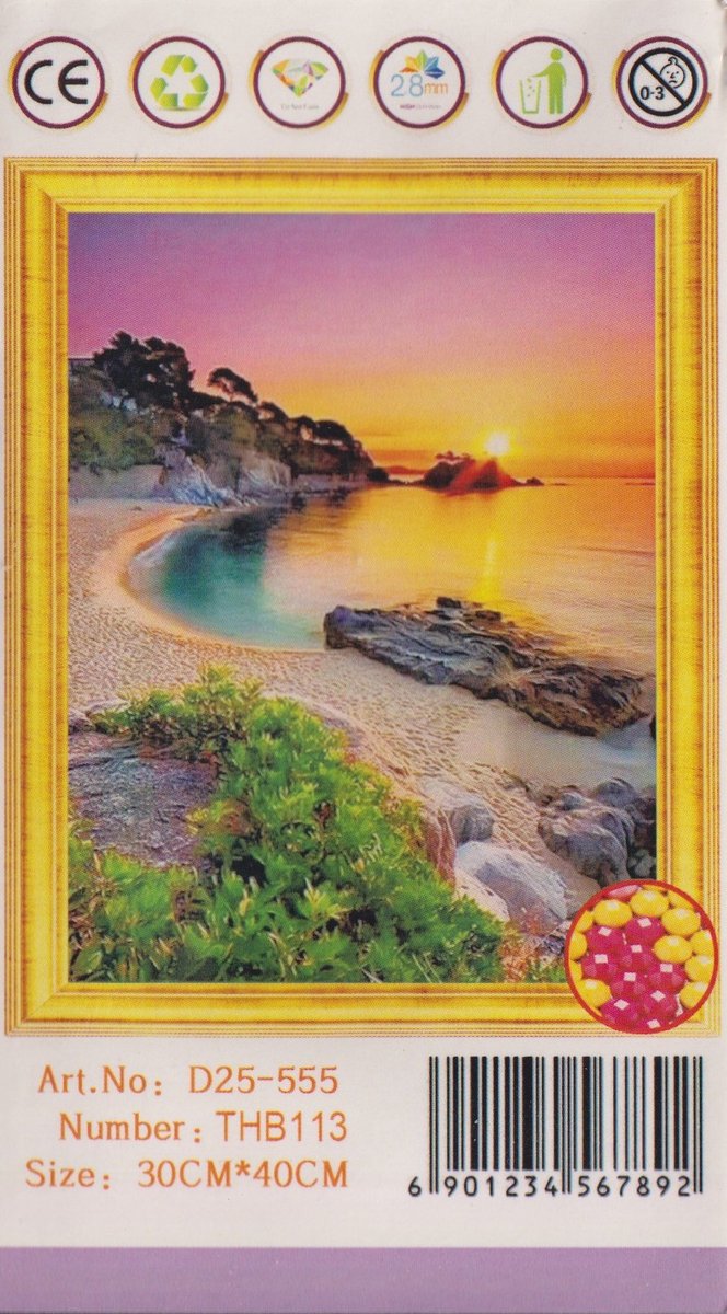 Diamond Painting Set 30x40cm Aan Zee - Full size ronde steentjes