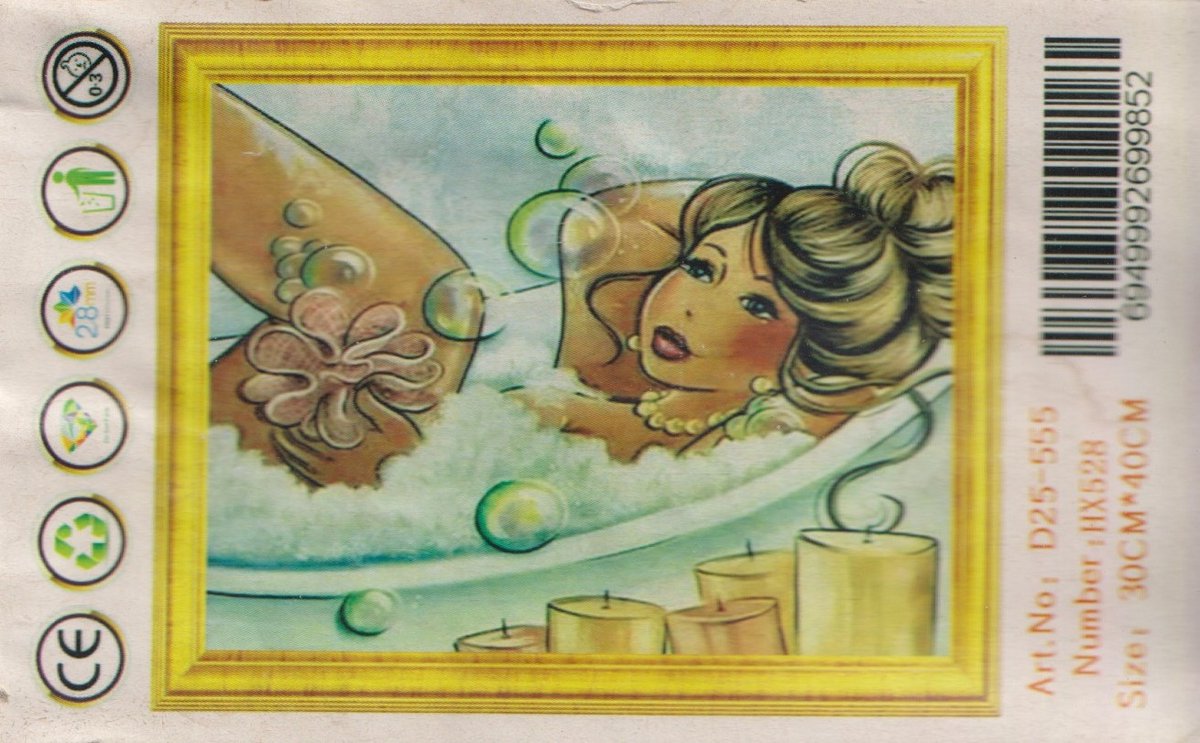 Diamond Painting Set 30x40cm Dikke Dame in bad - Full size ronde steentjes