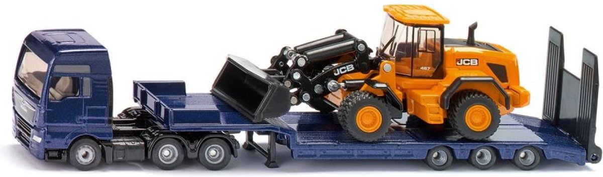 Auto - MAN vrachtwagen met dieplader en JCB shovel - 1:87