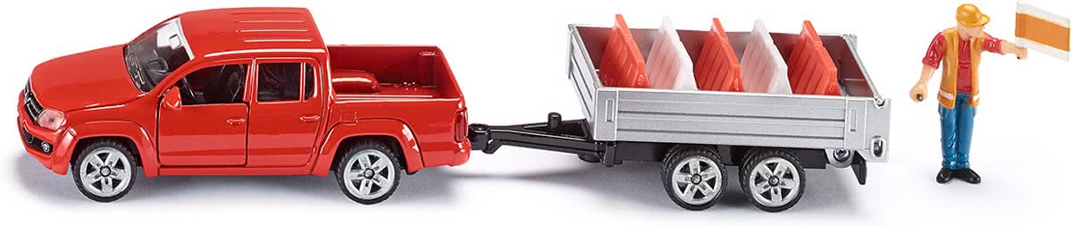 SIKU 3543 Pick up met Kantelaanhangwagen