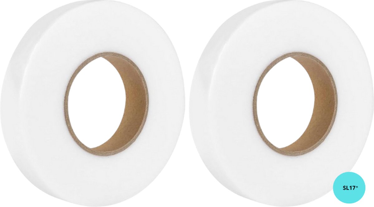   Zoomband Wit - Strijkband - Gordijnband - 2.2 cm breed - Set van 2 x 20 meter