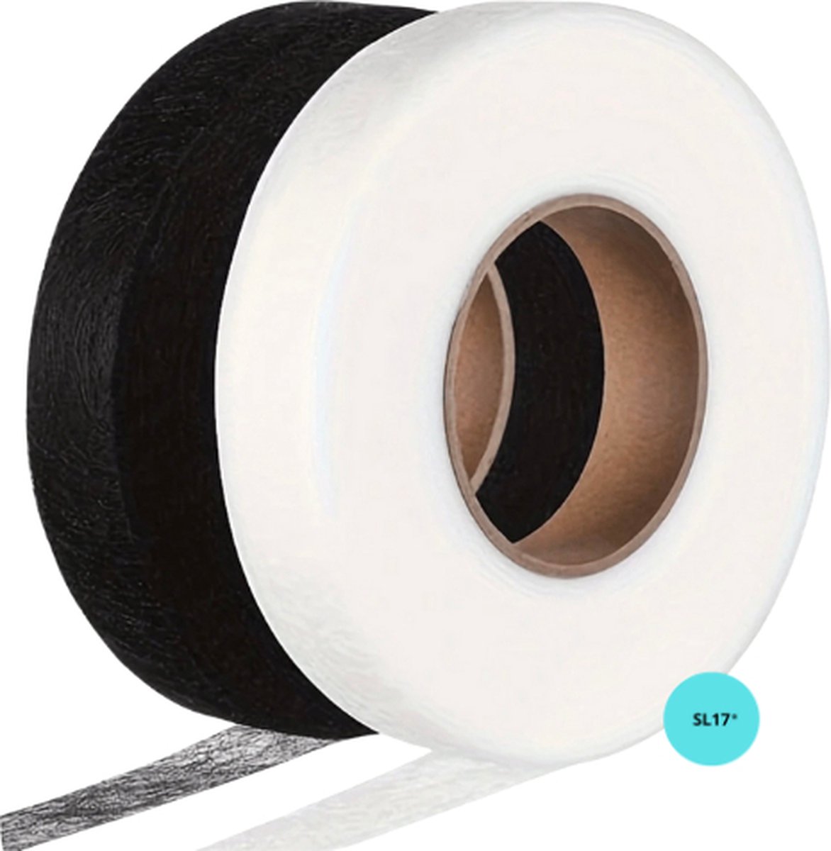   Zoomband Zwart en Wit - Strijkband - Gordijnband - 2 cm breed - Set van 2 x 15 meter