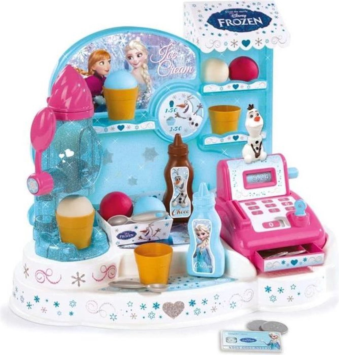 Smoby - Frozen - IJswinkel - Kinderkassa - 22 accessoires + 1 Olaf-figuur