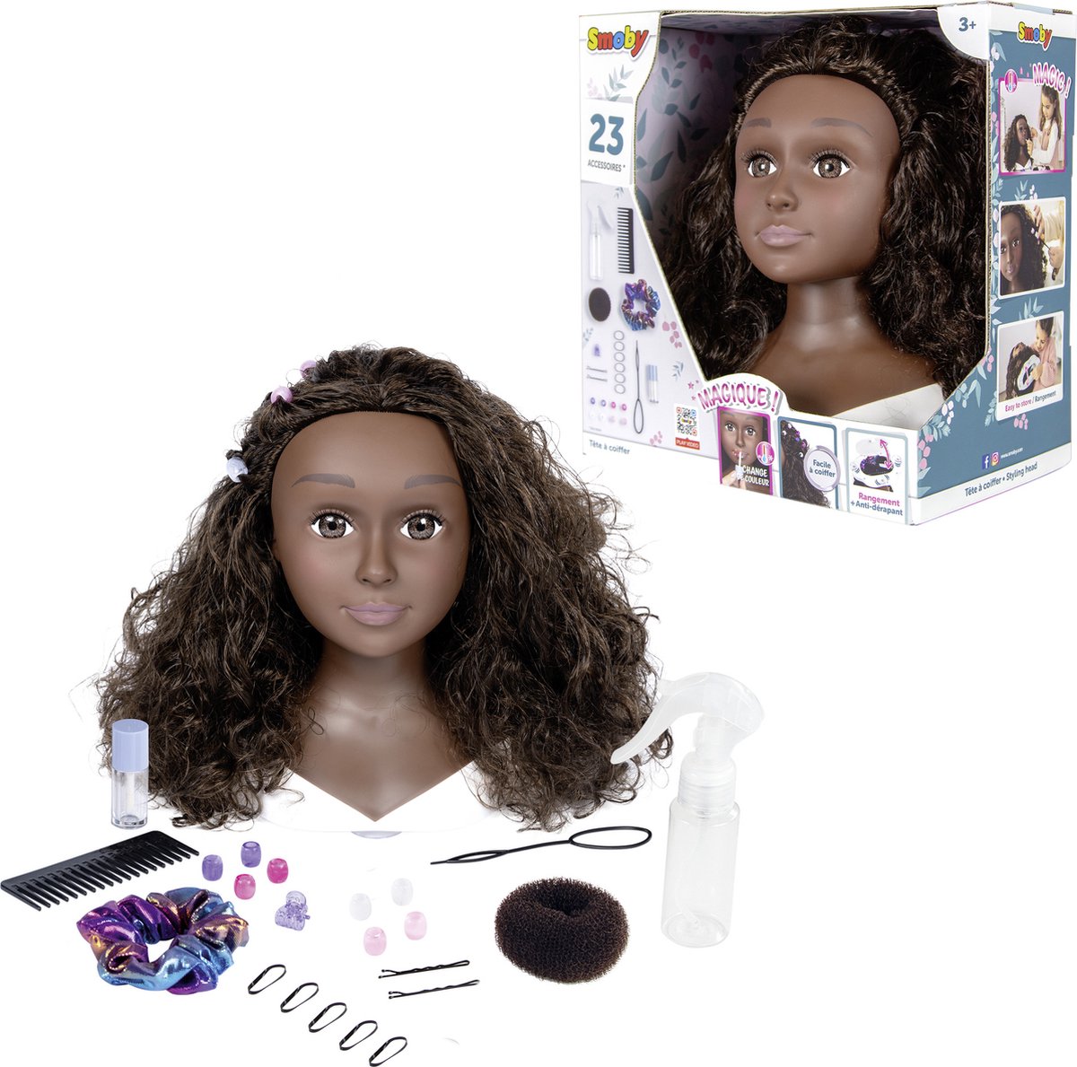 Smoby - My Beauty Afro Styling Head -   - 23 Accessoires - Vanaf 3 jaar