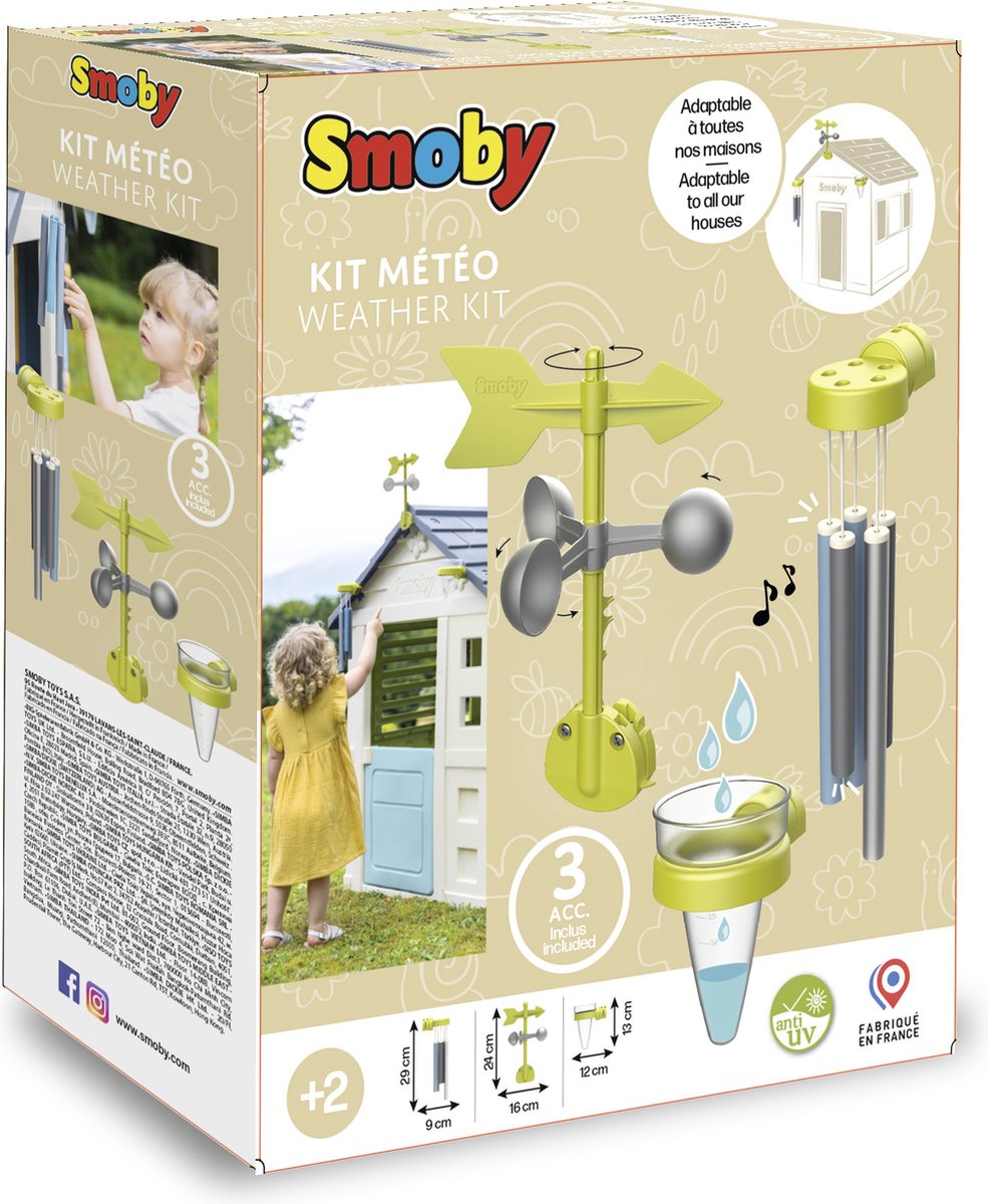 Smoby - Weerkit - Weersvoorspellingen - Windwijzer - Regenmeter-  