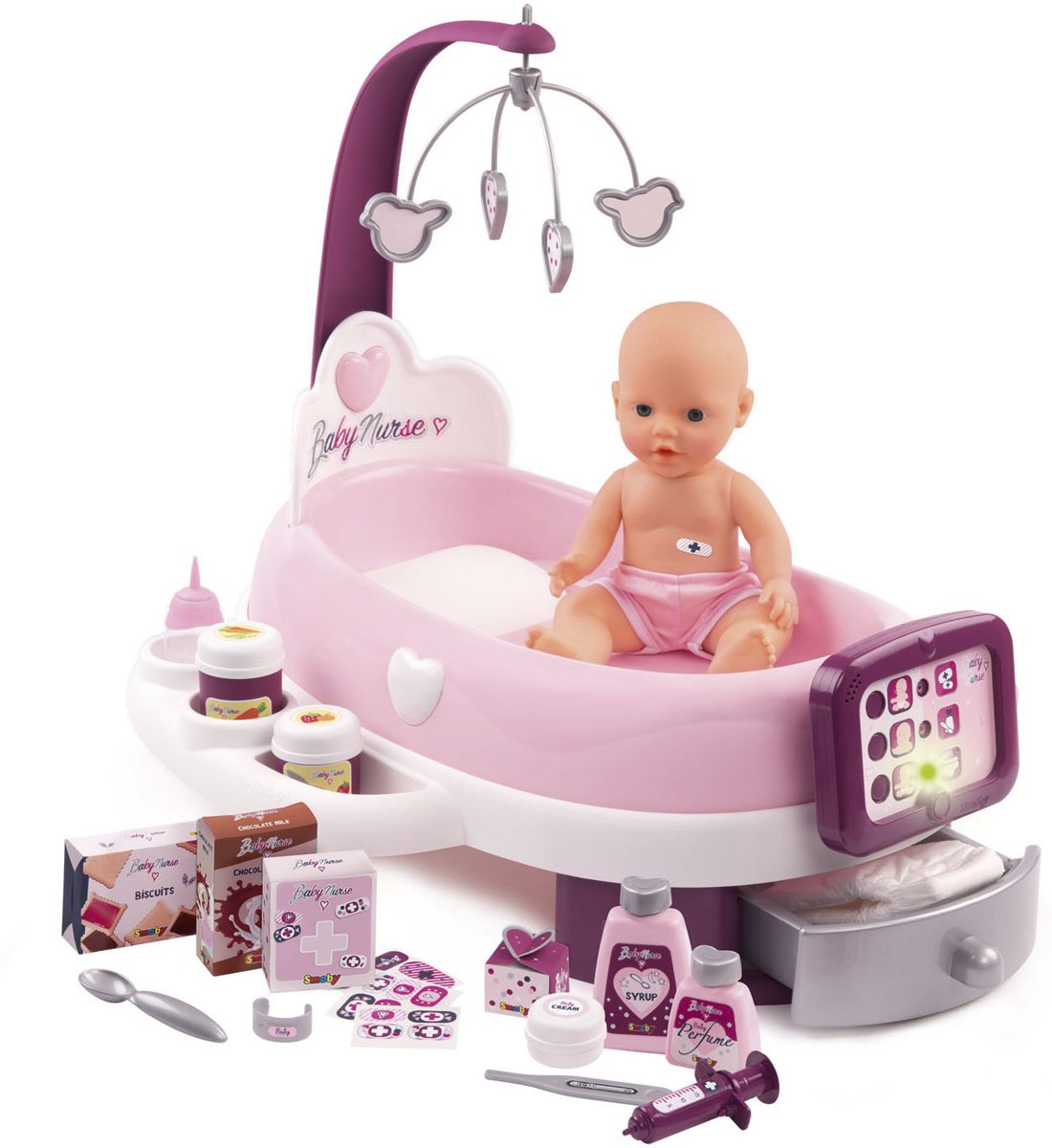 Smoby Baby Nurse Elektronische Verzorgingsset Afmeting artikel: 55 x 53,9 x 52,5 cm, geschikt voor poppen tot 42 cm