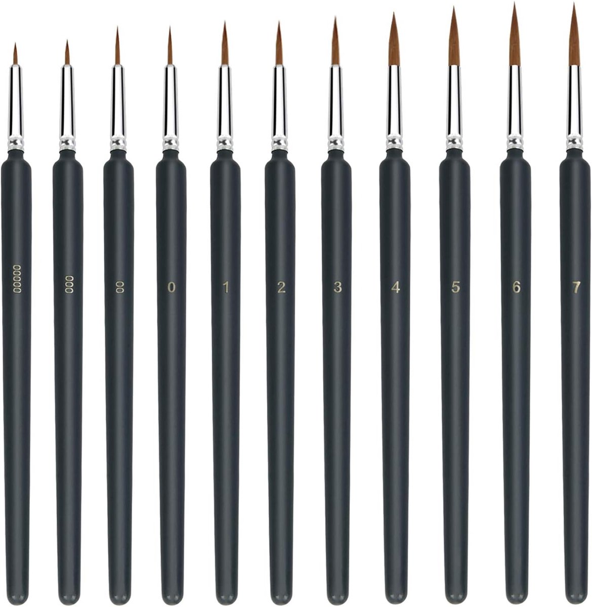 SNQ Penselen - 11 stuks fijne detailpenselen - Micro kleine fijne penselenset - Micro Artist acrylverfpenselenset