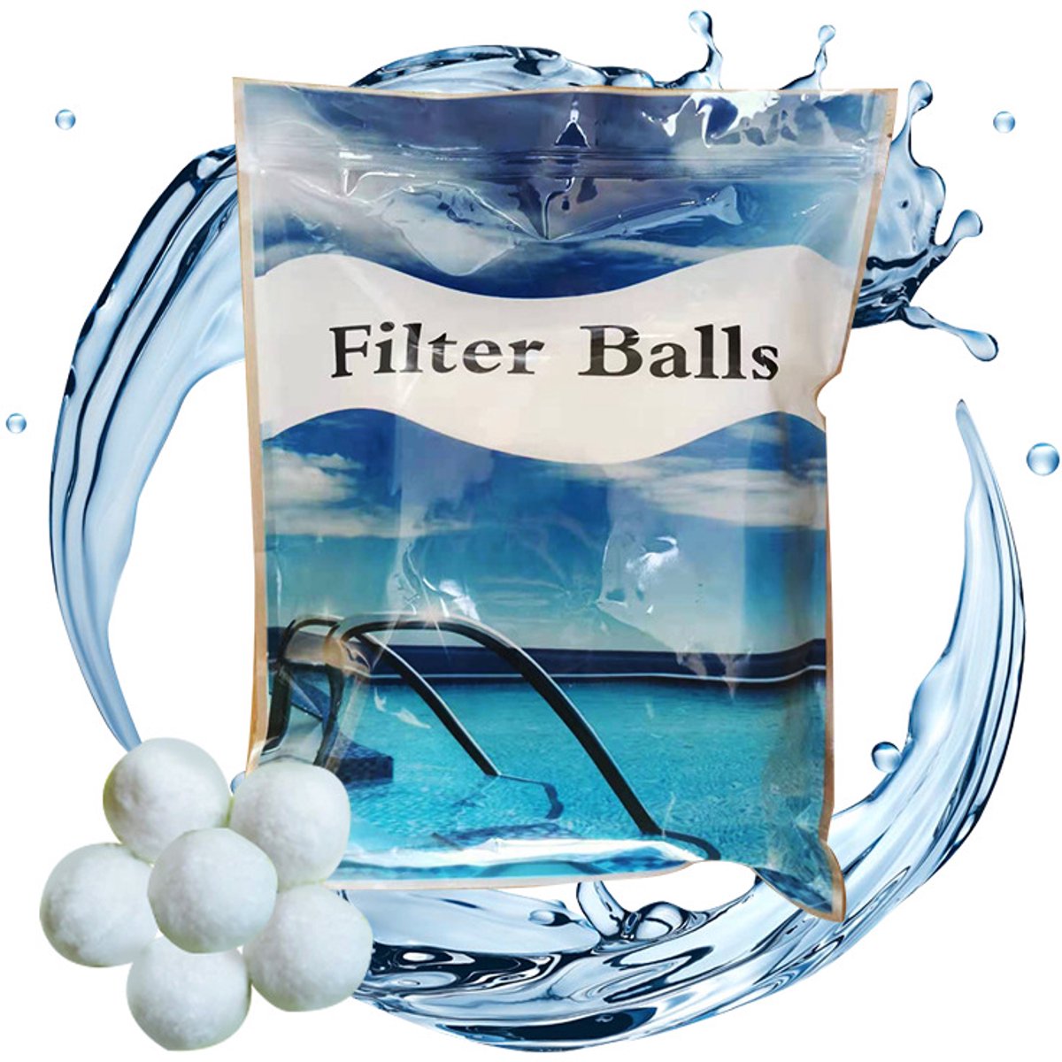 SNQ Zwembadfilterbal - 200g ultra duurzame filterbal - geschikt voor zwembadzandfilter, zwembad, filterpomp, zandfiltersysteem