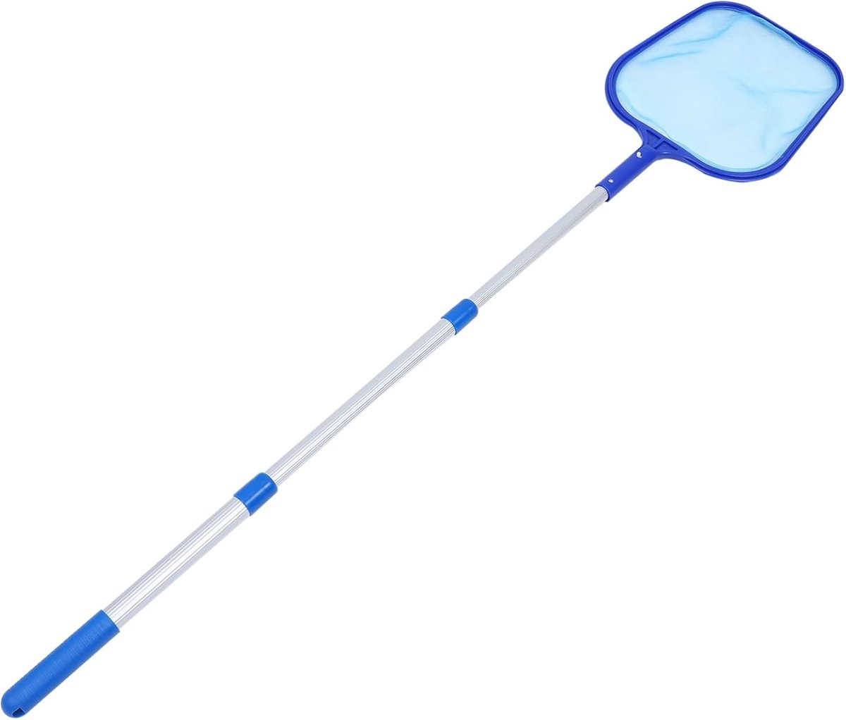 SNQ Zwembadreiniger - Schepband - Zwembadreinigingsnet - Wordt geleverd met gesegmenteerde paal en vijvernet - Bladharknet voor zwembadonderhoud en -reiniging - 105cm - Blauw