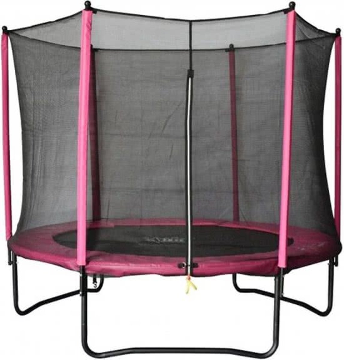 Spring Trampoline 244 cm (8ft) met veiligheidsnet - Black Edition - roze rand