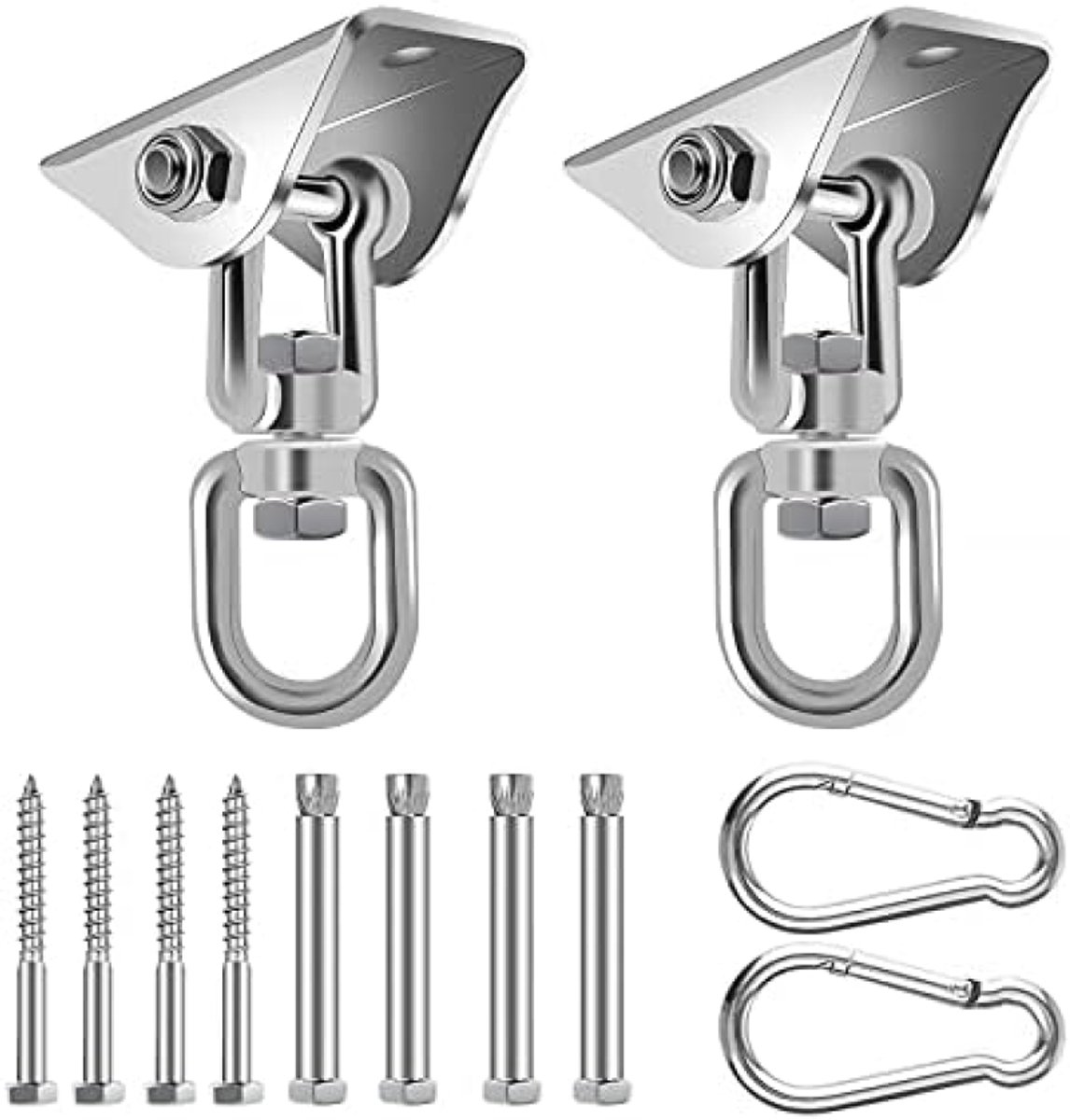 2 stuks 360 graden draaibare plafondhaken voor hangstoel, schommelhaken met 450 kg capaciteit, geschikt voor beton en hout, inclusief montagemateriaal
