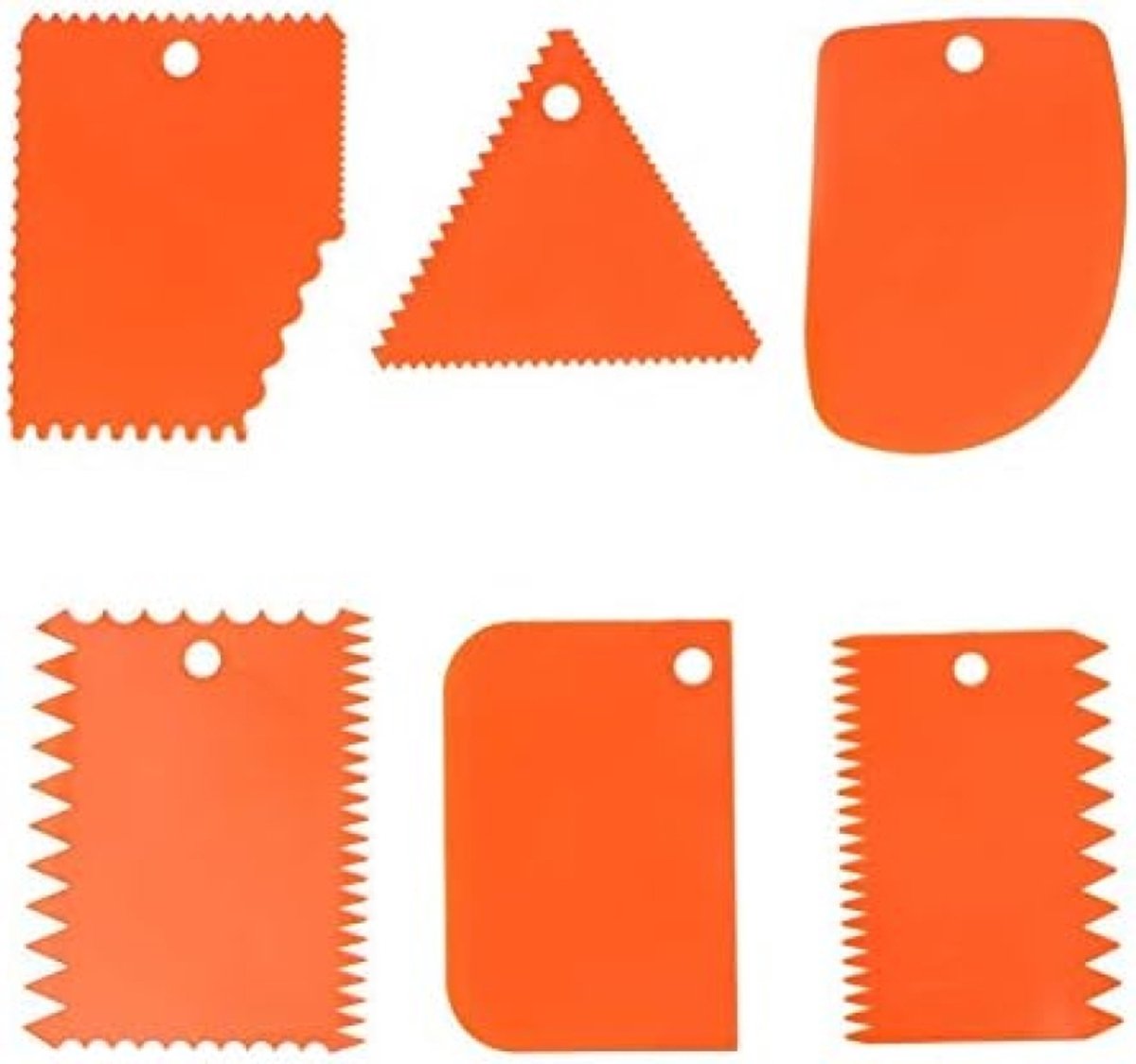6 Stuks Plastic Klei Schrapers Set met Handvat voor Kleisculpturen, Pottenbakkerij en DIY Keramische Gereedschappen - Oranje