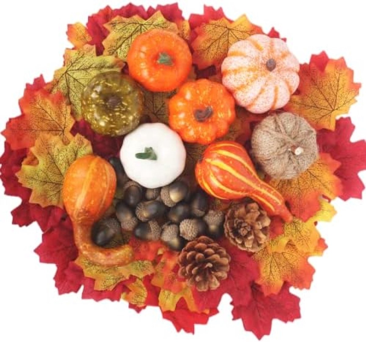 Herfst Decoratie Set met Pompoenen en Natuurelementen