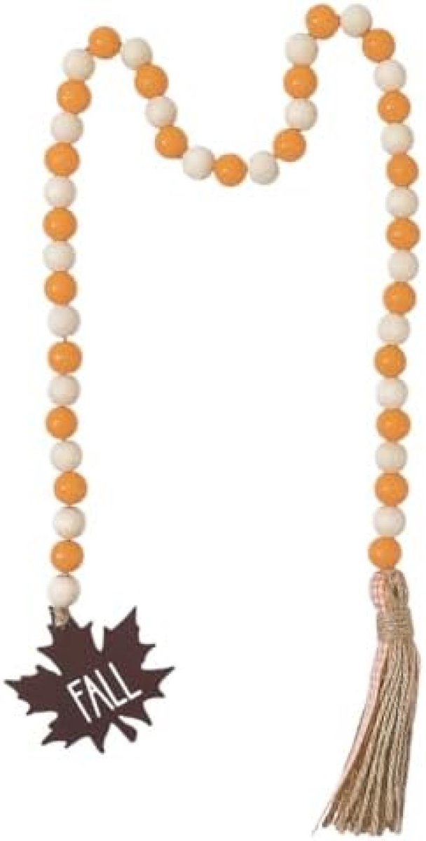 Herfst Houten Kralen Slinger met Esdoornblad en Kwast
