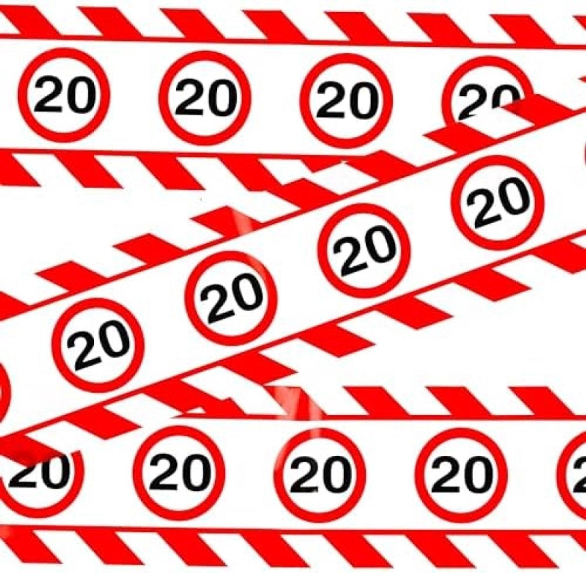 Origineel verjaardagslint met verkeersborden - 15 meter feestdecoratie voor binnen en buiten