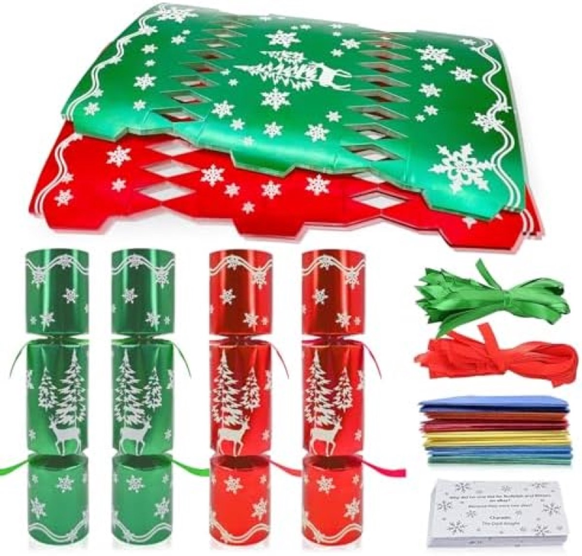 ST TRADING Kerstcrackers Set - 30 Deluxe Feestcrackers met Verrassingen voor Familiefeesten