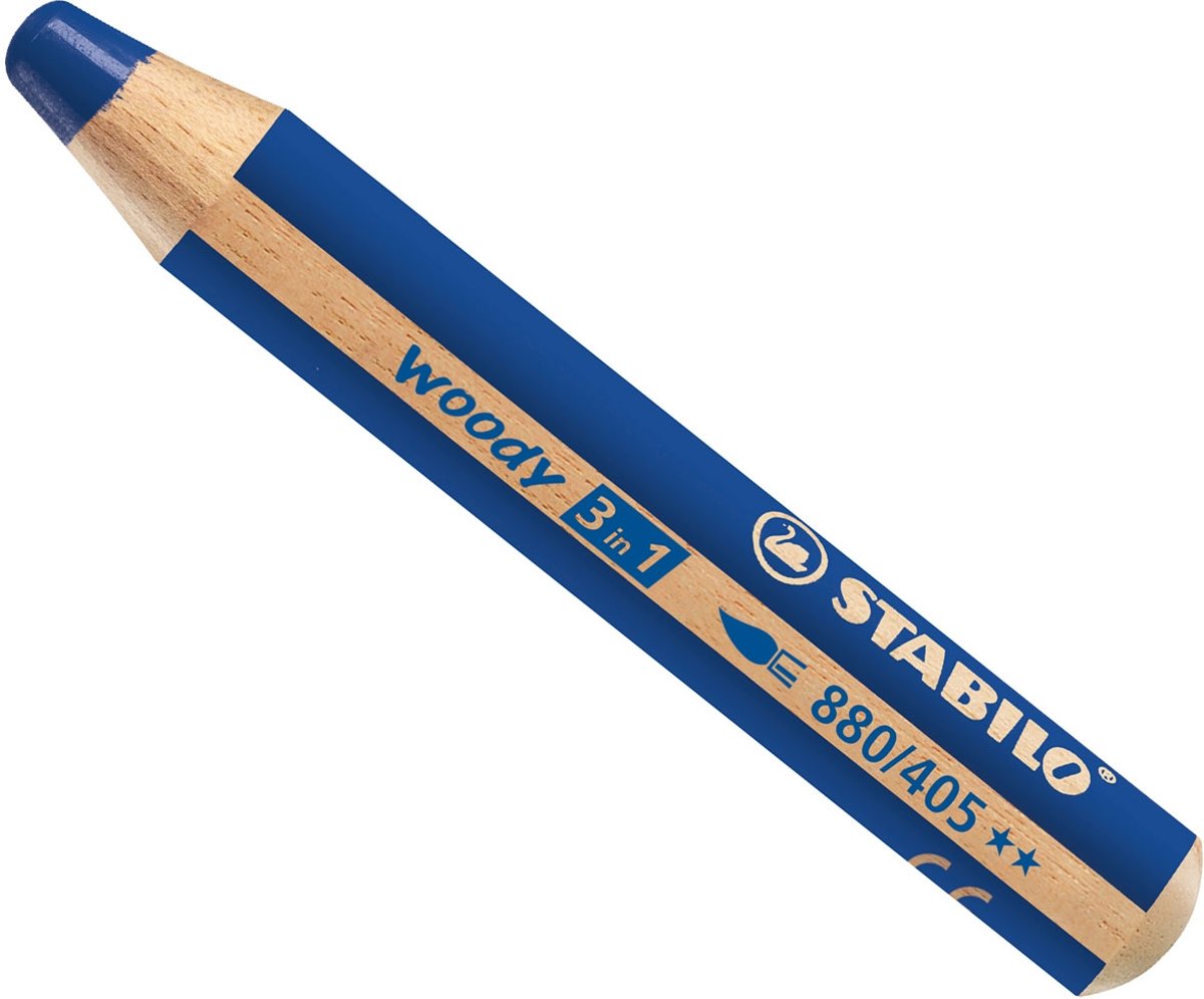 Kleurpotlood Stabilo Woody 880 3 In 1 Blauw