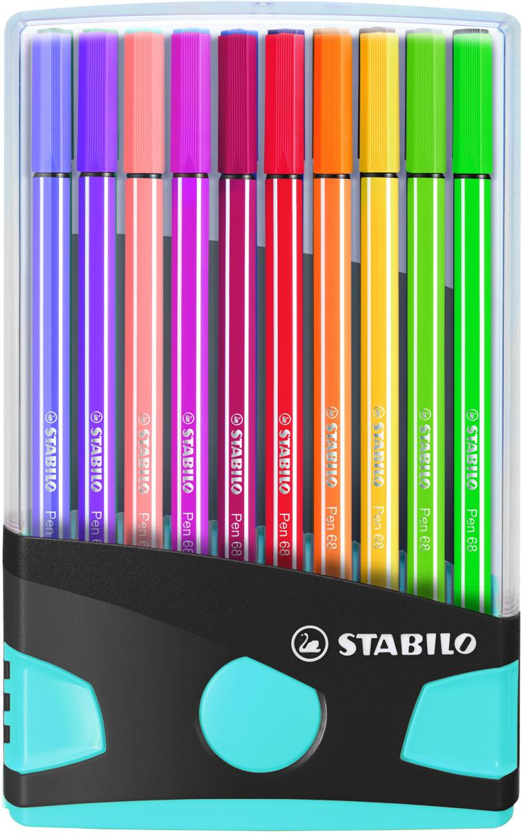 STABILO Pen 68 ColorParade Antraciet/Licht Blauw Met 20 Kleuren
