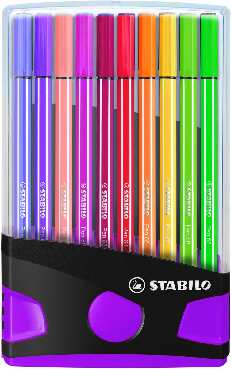 STABILO Pen 68 ColorParade Antraciet/Roze Met 20 Kleuren