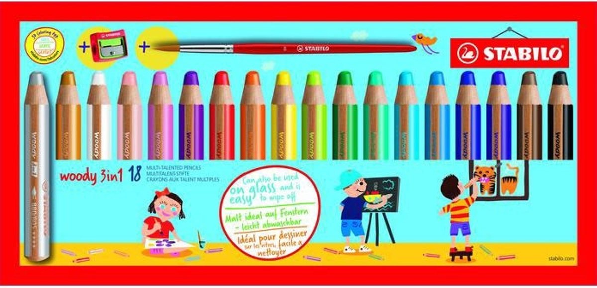 Stabilo woody 3 in 1 Multi 18stuk(s) kleurpotlood
