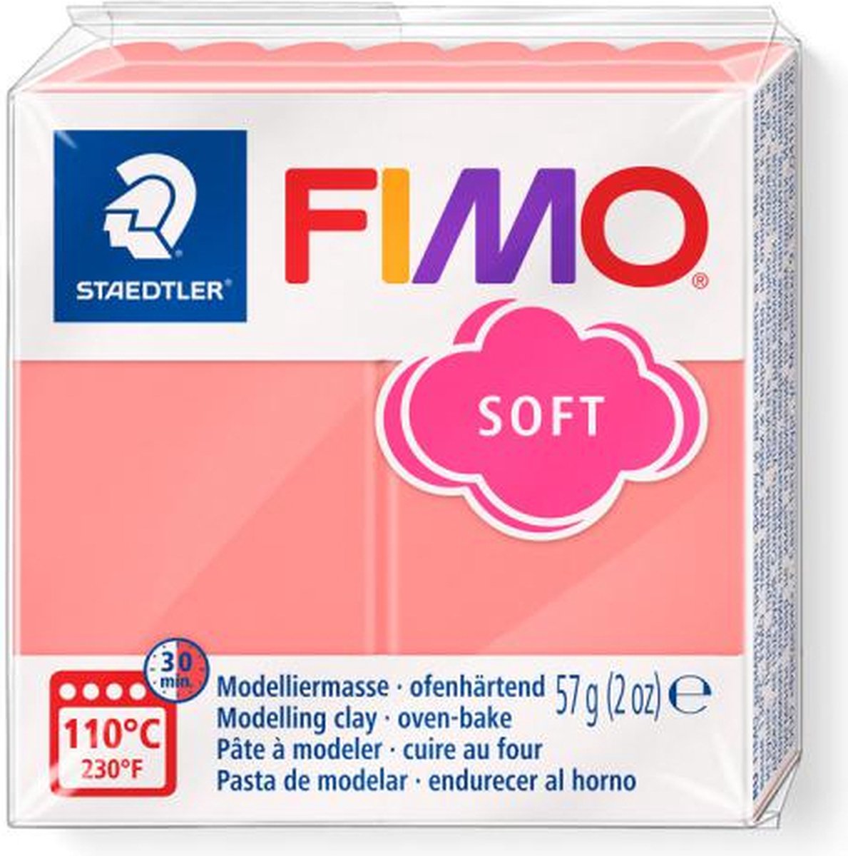 Fimo soft boetseerklei 57g pink grapefruit