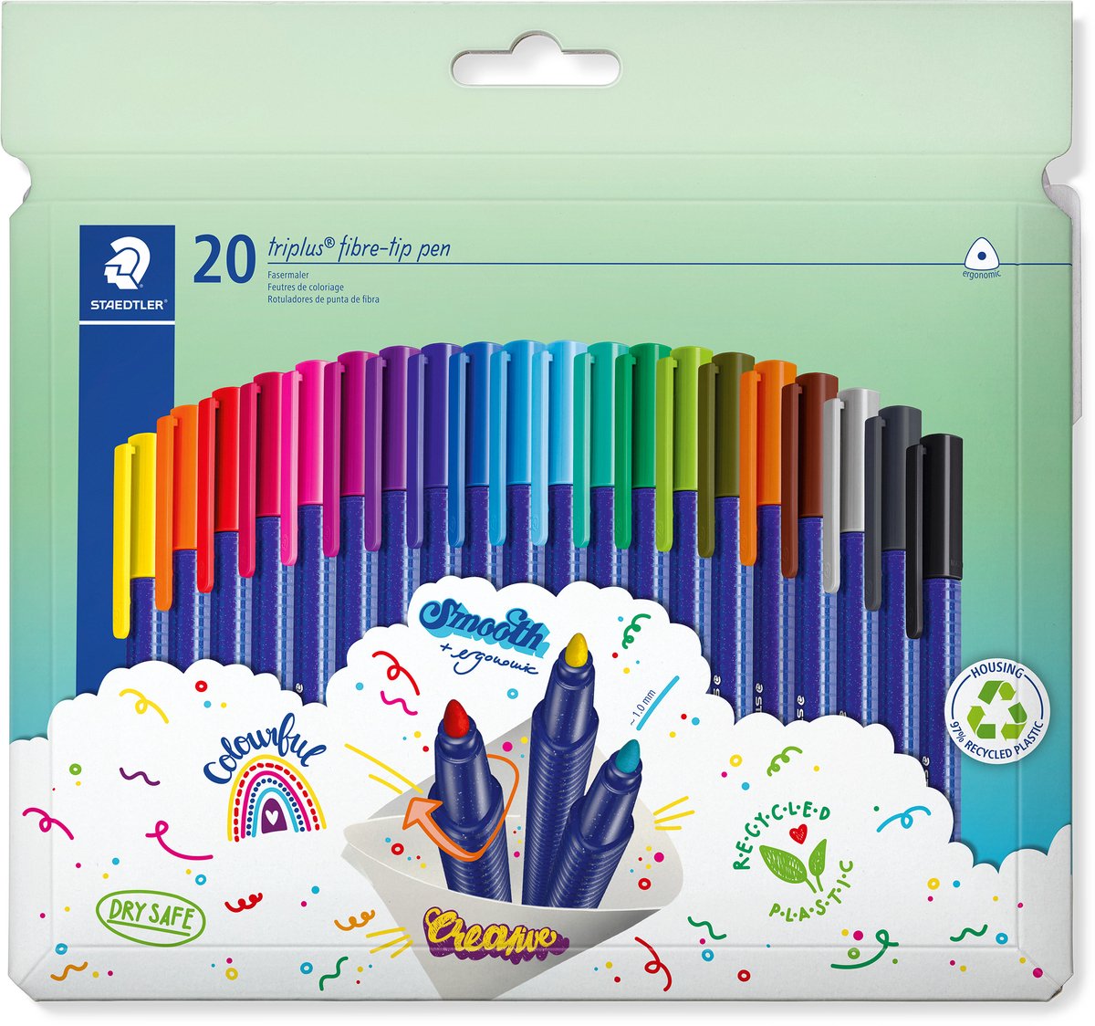 STAEDTLER triplus® color 323 driekantige kleurstift - set met 20 kleuren