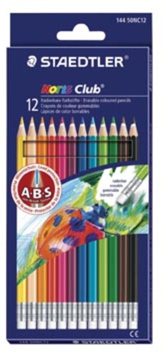 Staedtler kleurpotlood Noris Club uitgombaar 12 potloden