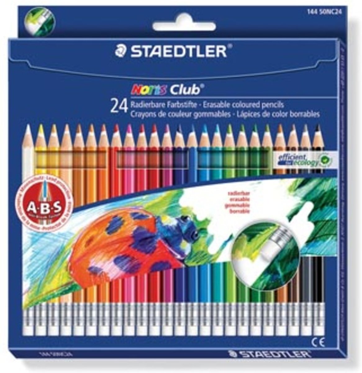 Staedtler kleurpotlood Noris Club uitgombaar 24 potloden
