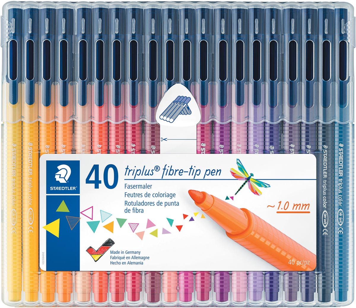 Staedtler viltstift Triplus Color, opstelbare box met 40 kleuren 5 stuks