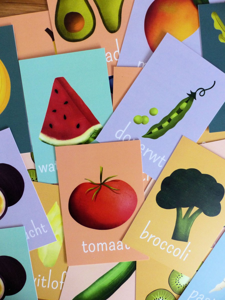 Tafelkaartjes met groente en fruit - Editie Kinderopvang - Spel - Peuter - Kleuter - Voeding