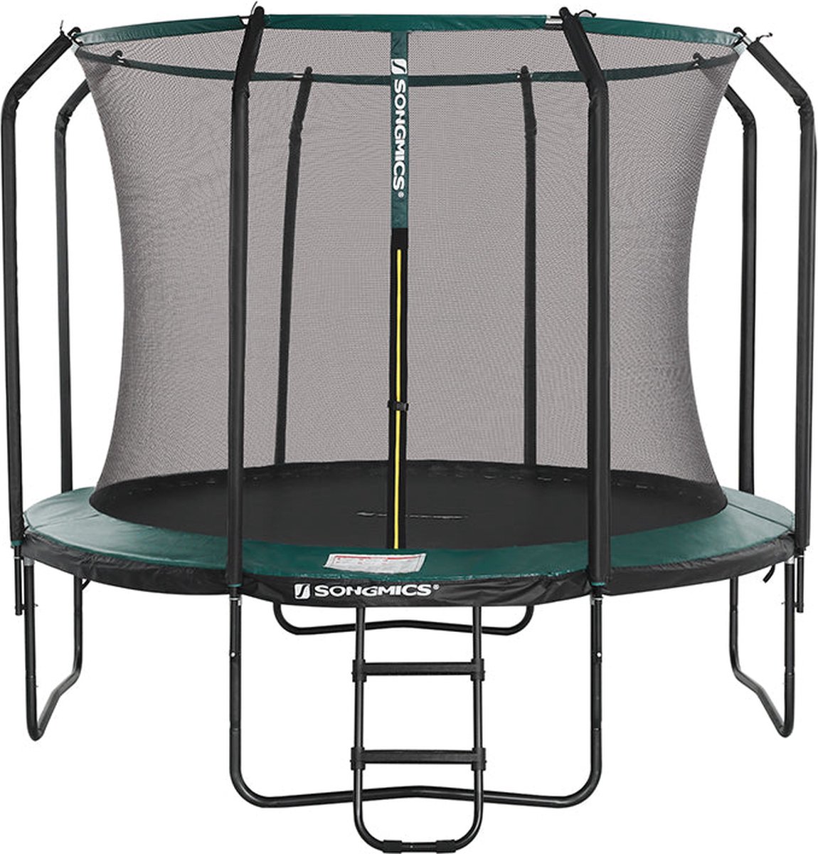 Trampoline 305 cm - Ronde tuintrampoline - Met veiligheidsnet en ladder - Donkergroen