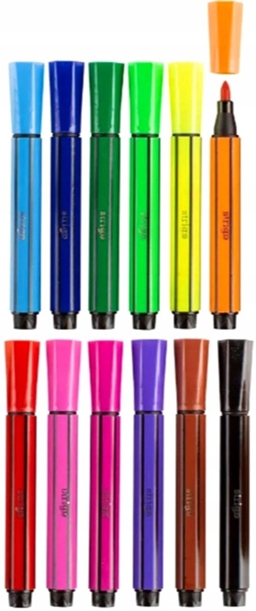 Strigo Viltstiften Set 12 Kleuren - School & Knutselen