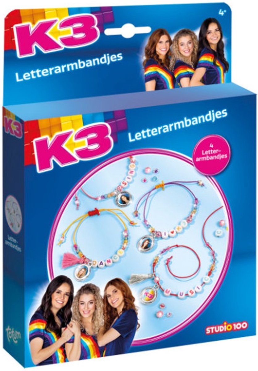 K3 Letter Armbanden Maken - K3 Armband - K3 Sieraden - Zelf Sieraden Maken K3 - Letterarmband K3 Vier Stuks - Kralen Sieraden Maken - Kralen Armband K3 - Letterarmbanden K3 - K3 Cadeau