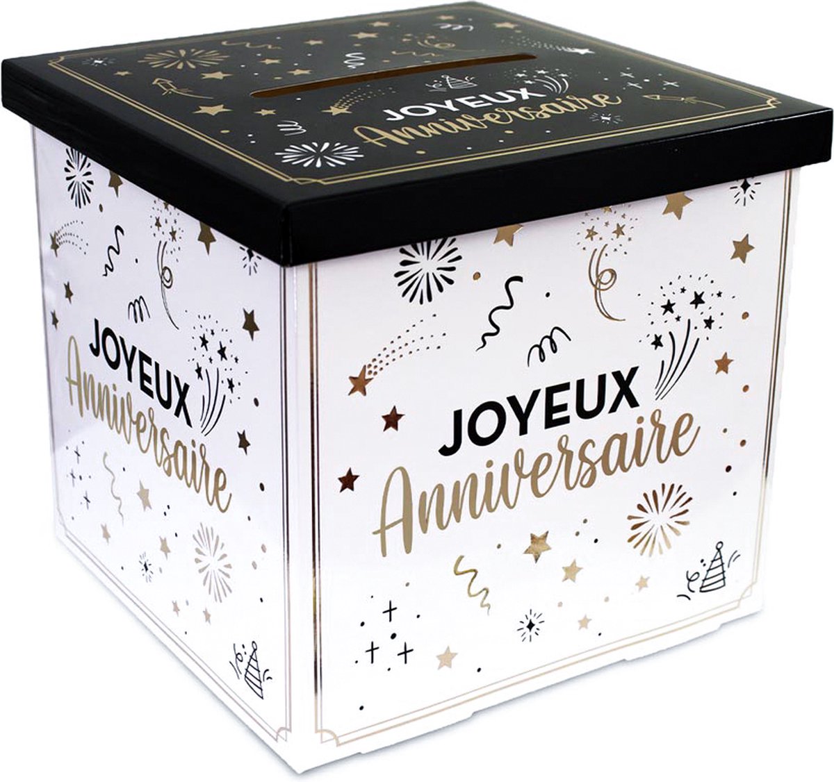 SUD TRADING - Verjaardag kartonnen urn wit goud zwart
