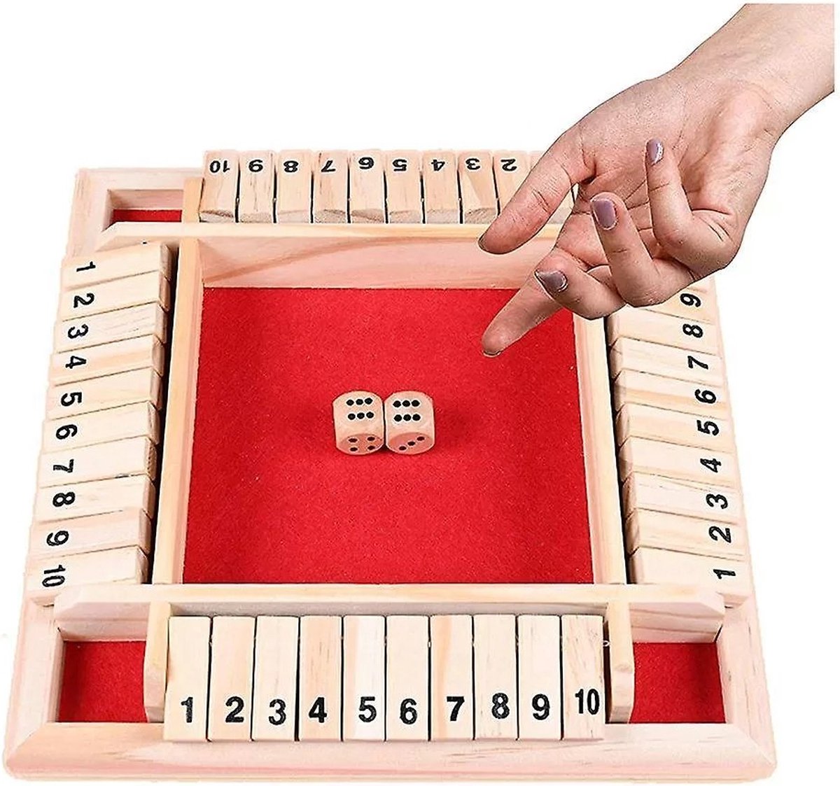 Supertilt® - Shut the Box - 4 spelers - Drankspel - Hout - Dobbelstenen