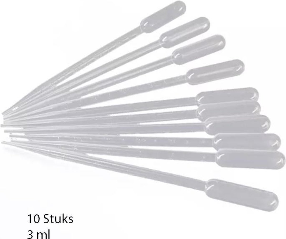 10 Stuks Pipet voor Vloeistoffen / 3 ml / Transparant