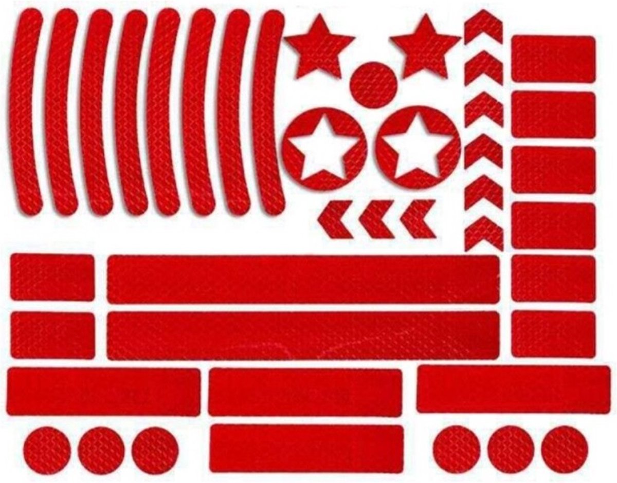 SVH Company – 42 Stuks Reflecterende Stickers – Rood