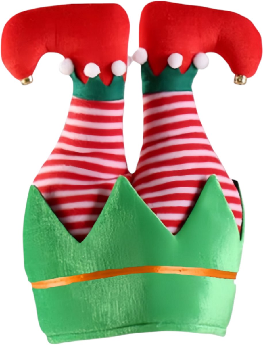 1 stuk - SWGOTA Kerstmuts - Clownsmuts - Kerstaccessoire - Geschikt voor feesten en fotoshoots, kinderen en volwassenen - Gestreepte - Rood