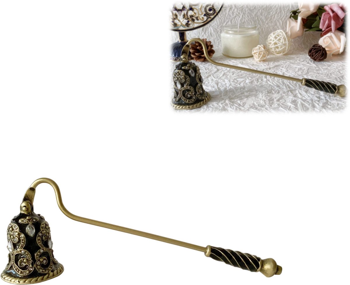 1 x SWGOTA Kaarsendover - Metalen kaarsendover - Vintage - Klokvormig ontwerp - Kaarsendover - Geschikt voor geurkaarsen en woondecoratie - Elegant handmatig hulpmiddel - zwart