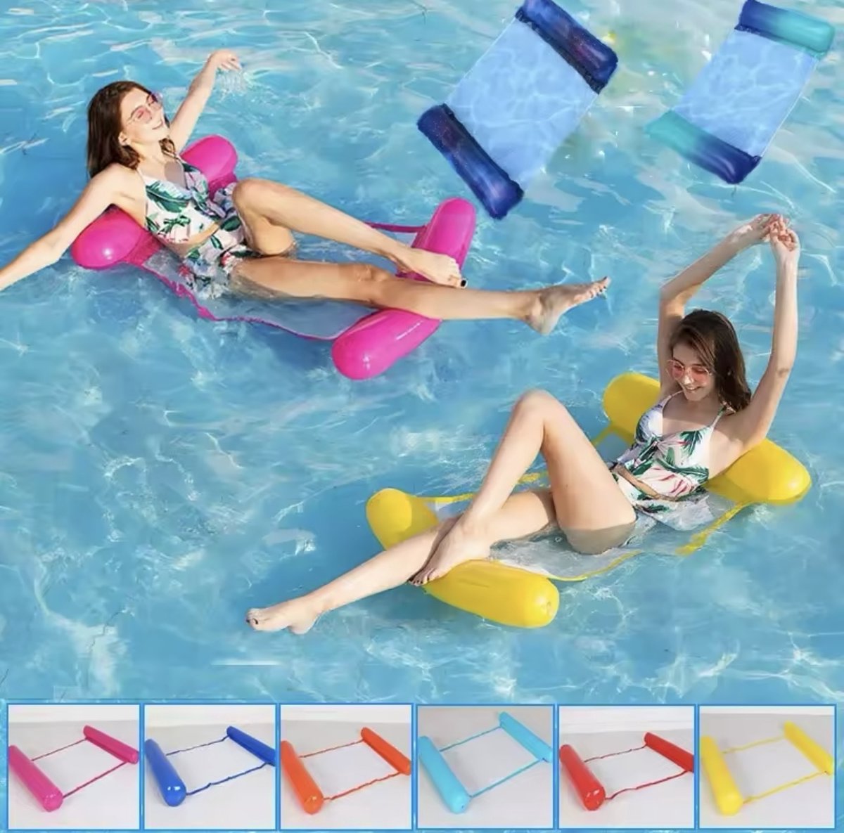 Waterhangmat - Zwembad hangmat - Luchtbed - Luchtbed hangmat - Luxe hangmat ORANJE