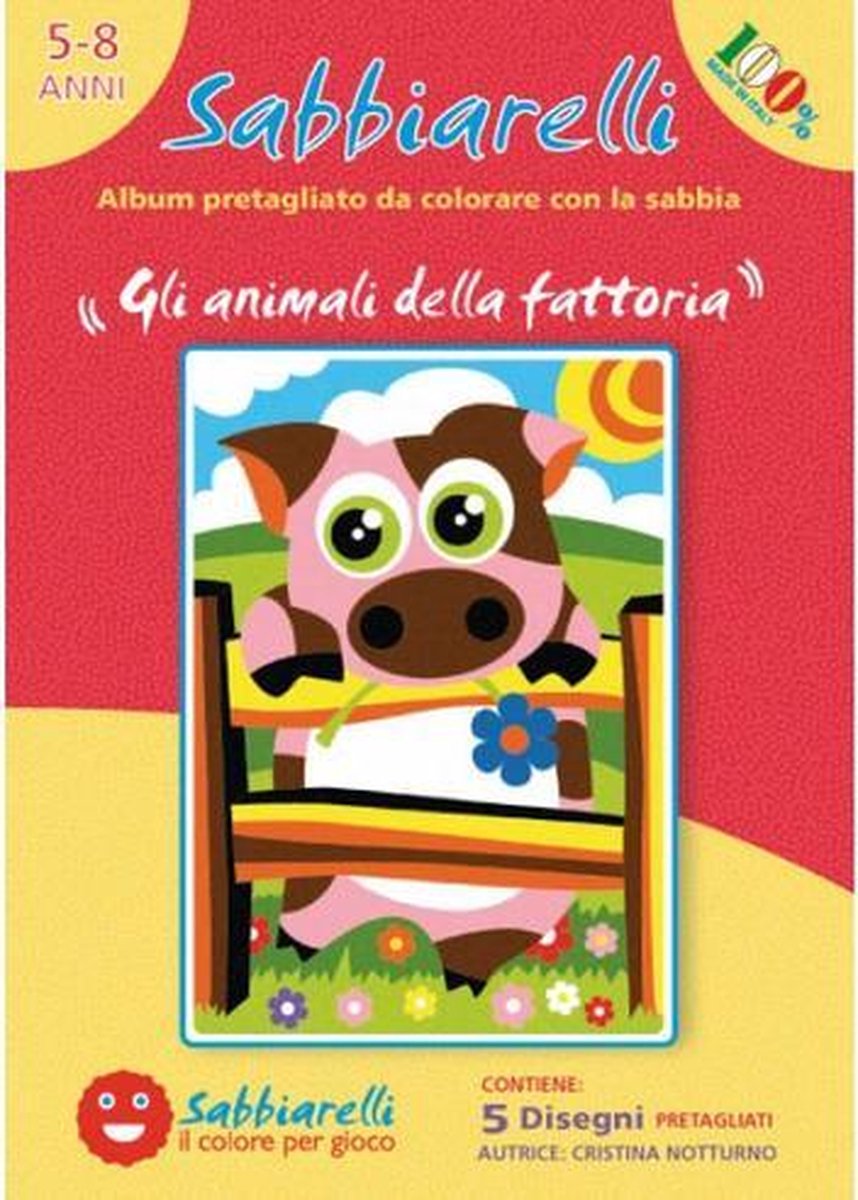 Sabbiarelli Zandschilderen Album Boerderijdieren 15x20 cm 5 stuks