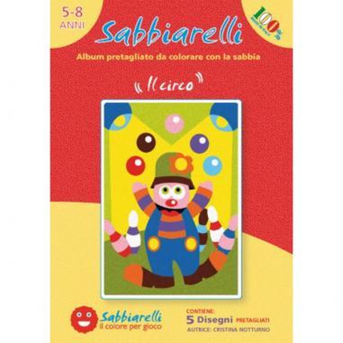 Sabbiarelli Zandschilderen Album Circus 15x20 cm 5 stuks