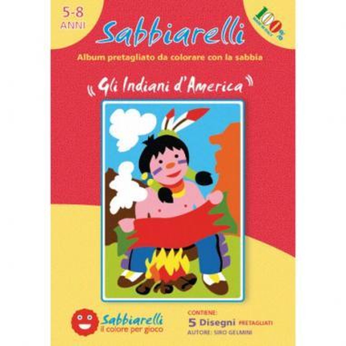 Sabbiarelli Zandschilderen Album Indianen 15x20 cm 5 stuks