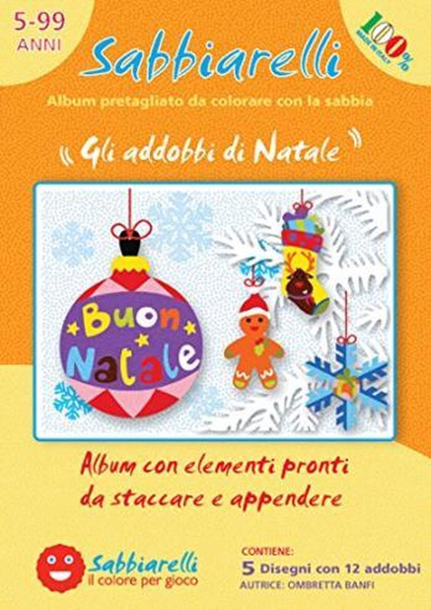 Sabbiarelli Zandschilderen Album Kerst Hangers 15x20 cm 5 stuks