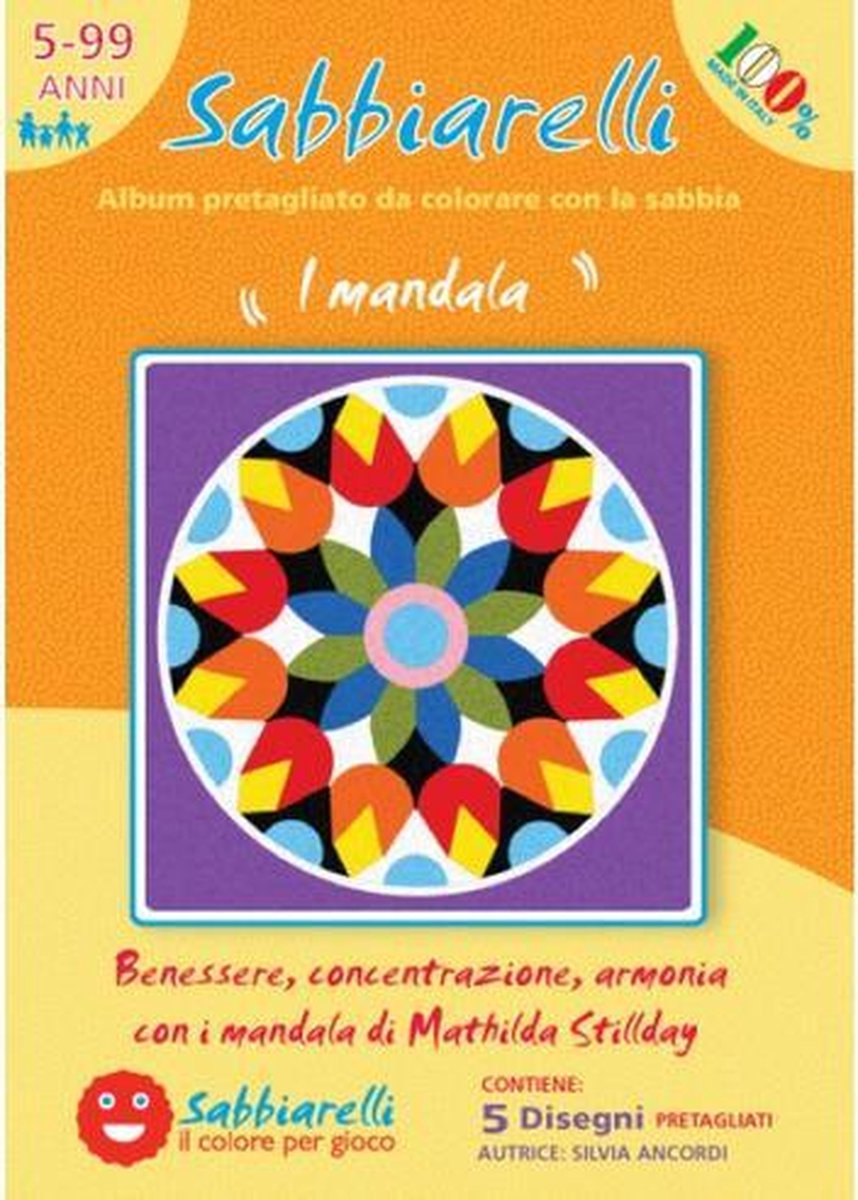 Sabbiarelli Zandschilderen Album Mandalas 15x15 cm 5 stuks