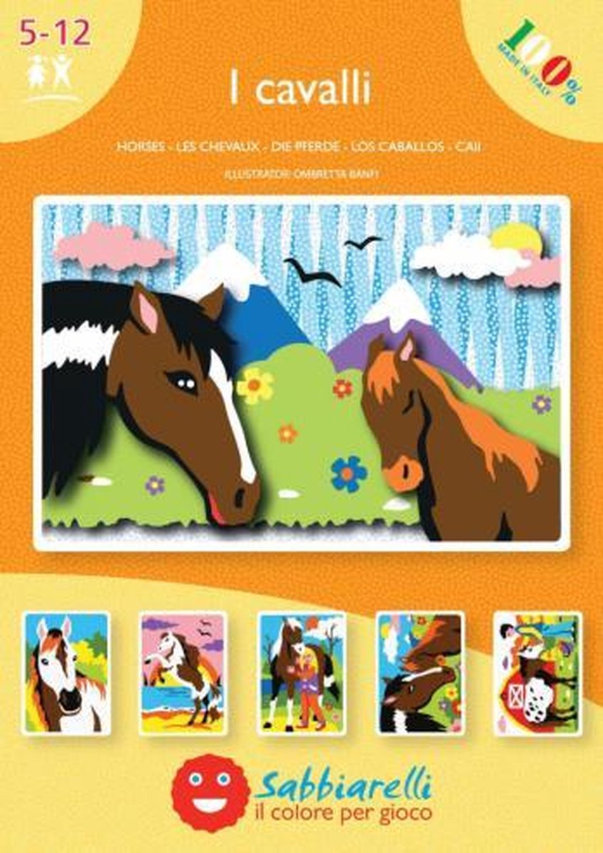 Sabbiarelli Zandschilderen Album Paarden 15x20 cm 5 stuks