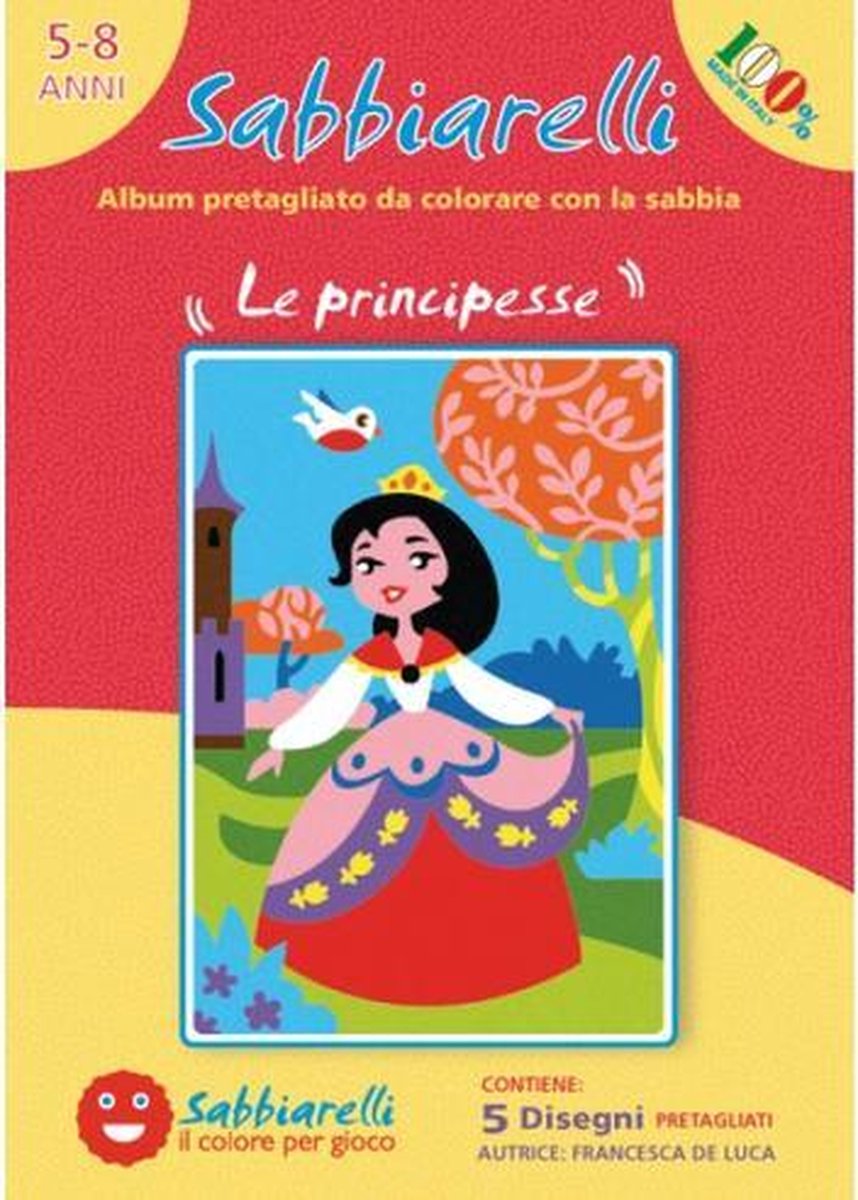 Sabbiarelli Zandschilderen Album Prinsessen 15x20 cm 5 stuks