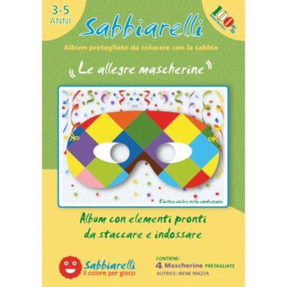 Sabbiarelli Zandschilderen Album Vrolijke Maskers 4 stuks